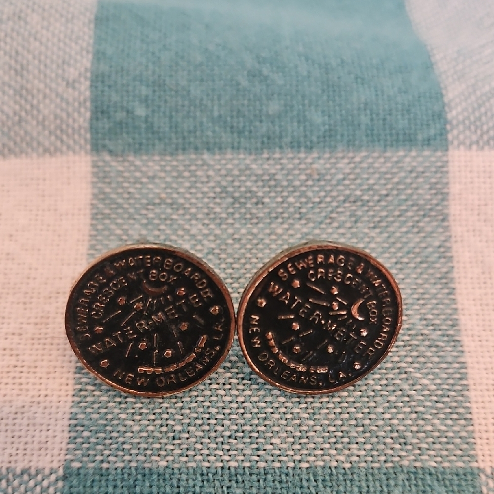Vintage New Orleans Water Meter Earrings
